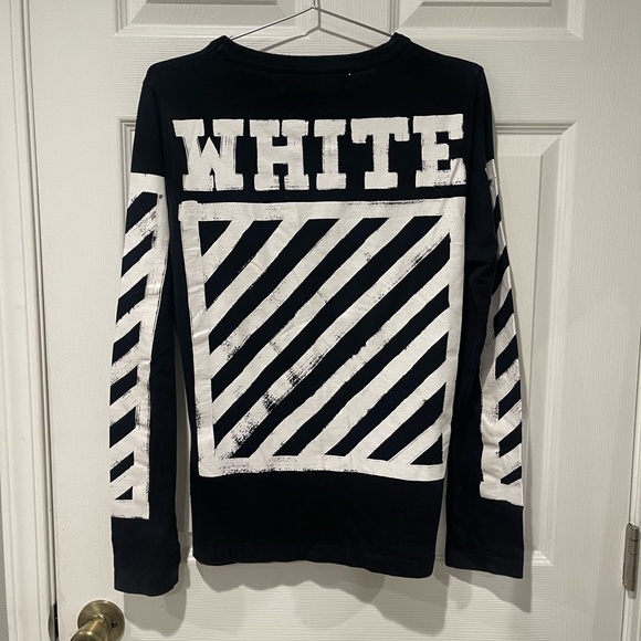 Off-White Sweaters - Off-White virgil abloh Brushed Stripes Long Sleeve T-shirt